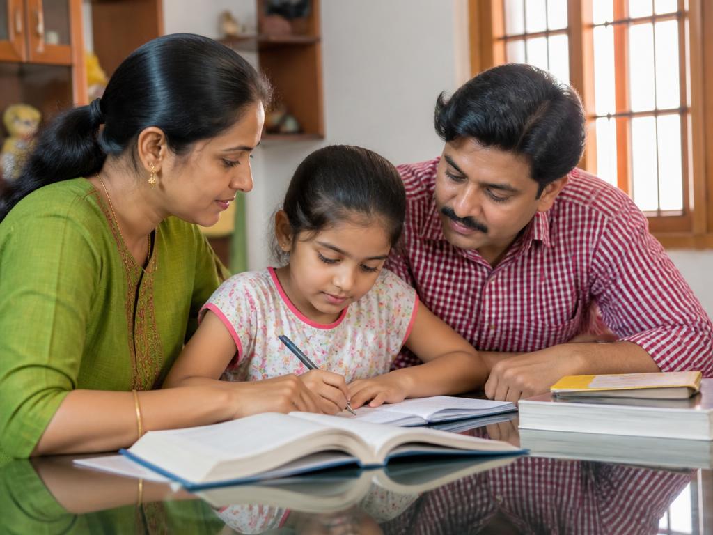 Indian family protected by LIC Micro Insurance Plans